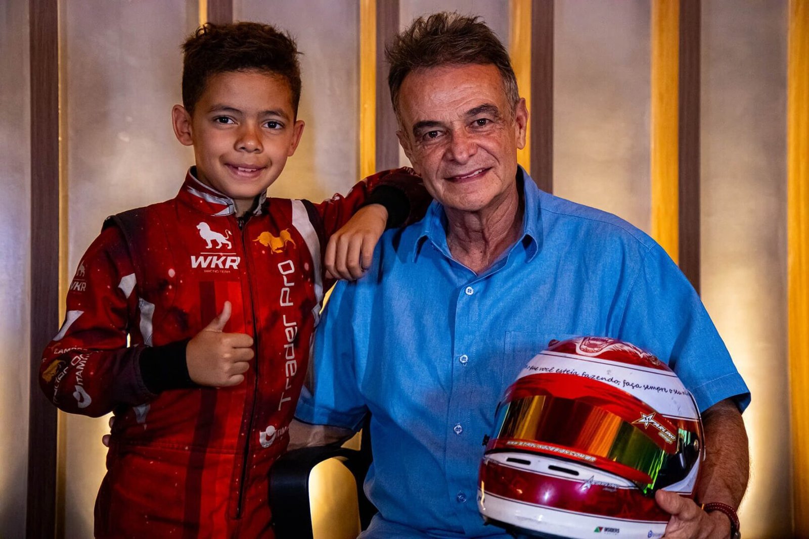 Cristiano Paz e o jovem Pedro Campos